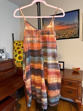 Striped Multicolor Spaghetti Strap Romper